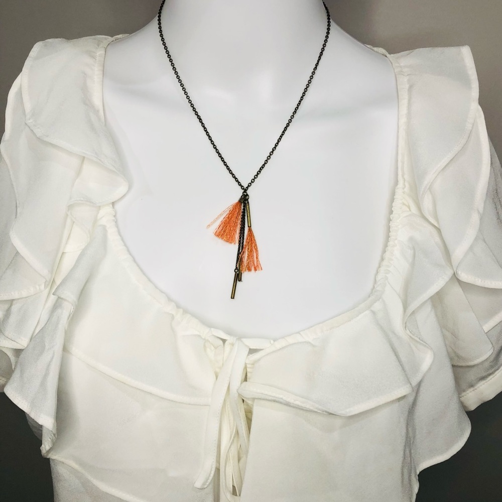 Orange Tassel Country Road Necklace - Picture 5 of 5